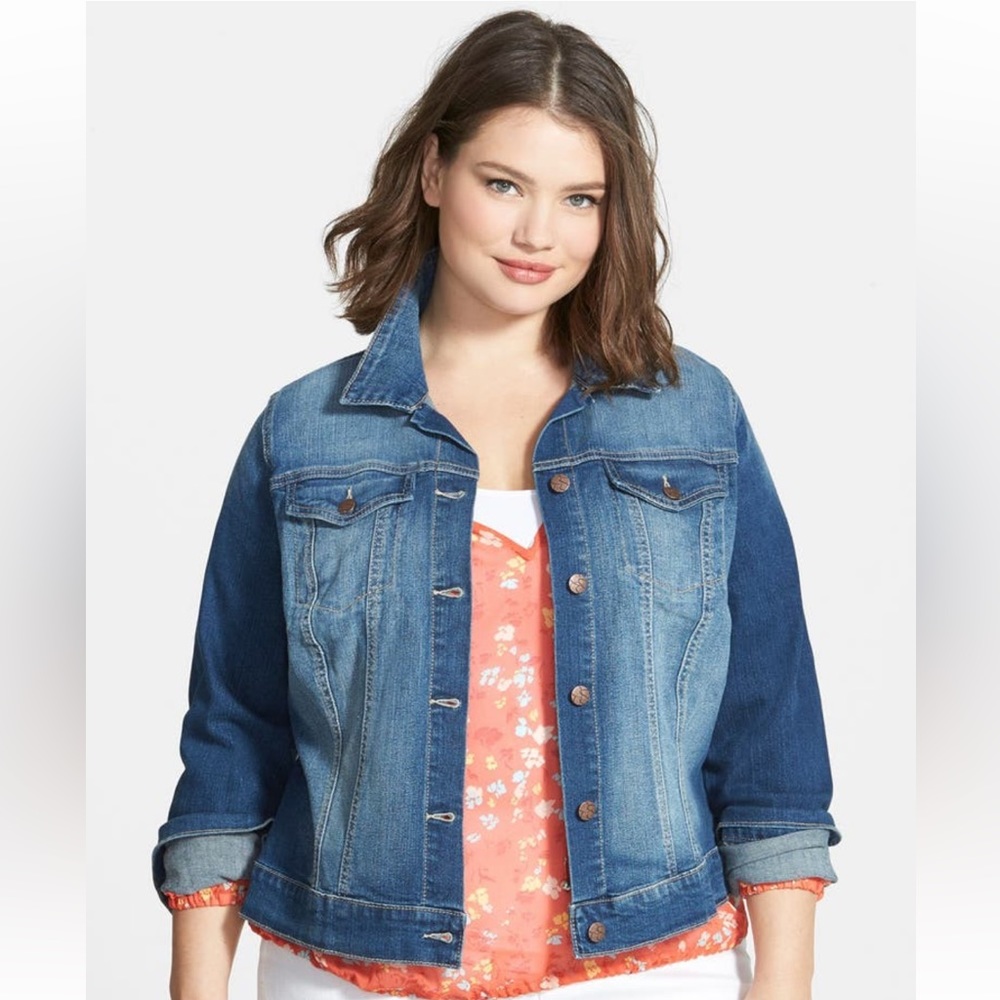 Jessica Simpson Pixie blue denim jean jacket, Jefford wash, size 3X NWT